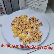 Realistic Mini Caramel Toast And Heart-Shaped Teddy Bear Resin Decor, Miniature Scene Ornaments, Suitable For Desk Display, Crafts Making And Home Decoration