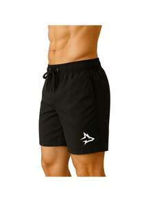 Kit Of 3 Men's Shorts With Geometric Print, Alpha Wolf, Alpha Co Premium Tactel Fabric - Black/Blue/White - View 6