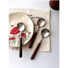 3件套重型大勺、小勺、叉子，高品质不锈钢餐具套装