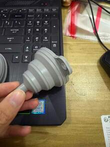 1pc Minimalist Gray Silicone Collapsible Kitchen Funnel - Grey - View 11