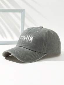 MAKEFGE 1 chiếc mũ lưỡi trai unisex kiểu dáng thường ngày, in chữ, chất liệu vintage, có thể điều chỉnh kích cỡ, phù hợp cho mặc hàng ngày, du lịch, đi biển, dự tiệc, câu cá, làm quà tặng. - Xám - Xem 2