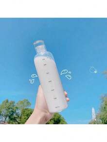 304不锈钢真空保温水瓶，便携式户外运动水杯，高品质徒步水瓶，高性价比时间刻度杯，男女通用透明塑料杯，防漏，简约水瓶 - 彩色 - 查看 5