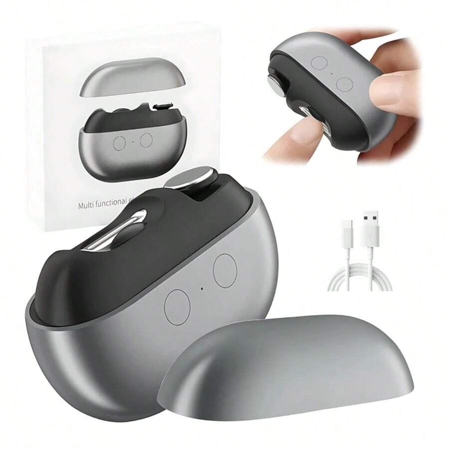 FollowBreak 2-In-1 Electric Nail Clipper & Nail File With LED Light, Portable Manicure Tool With Illumination And Nail Debris Collection Box, USB Rechargeable, Suitable For Manicure, Nail Filing, Polishing And Shaping, Perfect Gift For Friends And Family