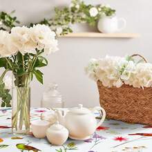 6 Pcs Round Plastic Tablecloth 70inch Watercolor Flower Table Cloth Decorative Disposable Outdoor Floral Table Cover Disposable Summer Tabletop For Party Picnic (Flower And Bird,Fresh Color) - 66Bunga dan Burung - View 7