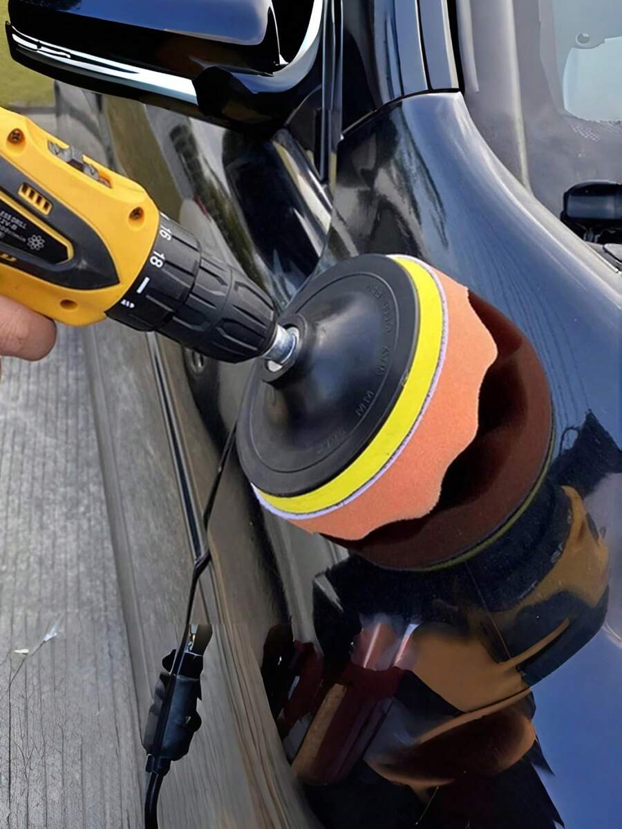 6pcs Car Polishing Kit - Includes 3" Sponge And Wool Polishing Pads, Universal Drill Adapter, Suitable For Cars, Motorcycles, Bicycles And Home Use, Removes Scratches And Waxing