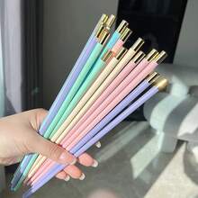 Jokipvy 5pcs/Set Reusable Plastic Sushi Chopsticks, Chinese Style Cutlery Set, Suitable For School, Kitchen, Restaurant, Party - Multicolor - View 7