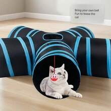 Gem-Shaped 5-Way Cat Tunnel, Cat Play & Nap Toy - Black - View 3