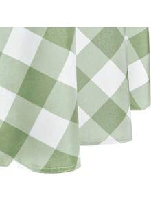 Checkered Round Tablecloth, 70 Inch Dia. Waterproof Stain And Wrinkle Resistant Washable Fabric Table Cloth For Dining Room Party Outdoor Picnic - Sage Green and White - View 4