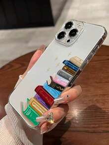 Ốp điện thoại chống sốc, đục lỗ chính xác, in hình sách, tương thích với dòng XR/11/12/13/14/15 Plus/16 Pro Max/17 Air. - Nhiều màu - Xem 3
