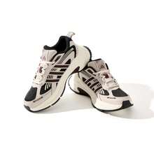 Adidas 女士新款厚底厚底运动鞋，缓震休闲运动鞋 - 米色/紅色 - 查看 2