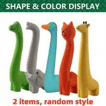 2pcs Giraffe Shaped Latex Squeaky Dog Toys, Suitable For Small To Medium Dogs Chewing And Teething - Green - View 11
