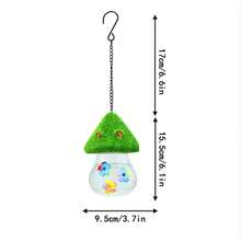 Hummingbird Feeders For Outdoors Hanging - Mushroom House Shape Bird Drinker, Water Resistant Leak Proof,Garden Birds Watching Patio Decoration With 3 Silicone Flower Feeding Ports (Tie Dye Flower) - A - 查看 4