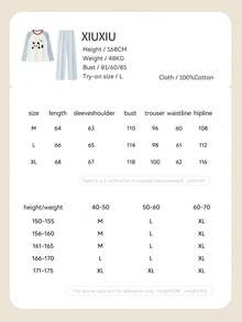 2pcs/Set 2026 Spring Autumn Women Cotton Panda Print Blue Long Sleeve Pajama Set - Baby Blue - View 8