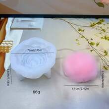 1个3D牡丹花蜡烛模具，石膏装饰品，玫瑰翻糖烘焙硅胶模具 - A-白色 - 查看 3