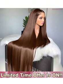 34 Inch 5*5 13*4 Straight Lace Front Wigs #4 Chocolate Brown - Pre Cutting Pre Pulling Pre Ironing Lace Closure Wigs Frontal Glueless - Easy-To-Wear Pre Plucked Pre Bleached Brazilian Virgin Real Hair HD Transparent Lace Frontal Wigs Glueless - Wear And Go No Glue Needed No Skills Natural Hairline Blended Frontal Human Hair Wigs Glueless Weaves Wigs For Women Daily Use - Brown - View 2