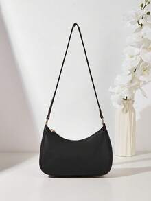 1pc Girl's Minimalist Underarm Bag, Baguette Bag, Zipper Pouch, Casual Commuter Phone Makeup Bag, Suitable For Daily, Party, Commute, Ideal Gift - Multicolor - View 9