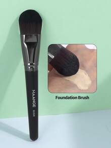MAANGE 1pc Extra Large Foundation Brush, Soft Fiber Material, Portable, Travel Essential, Suitable For Foundation, Concealer, Blush, Contouring, Bronzer, Powder And More - Black - View 5