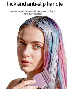 1pc Hair Dye Brush, Professional Hair Coloring Brush Soft Bristle Hair Dyeing Tool For Salon & Home DIY Hair Color Application - Multicolor - View 6