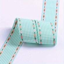 Cinta bordada a cuadros, adecuada para envolver regalos de fiesta de cumpleaños - Multicolor - Ver 14