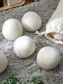 6PCS Laundry Wool Dryer Balls - Natural Fabric Softener, Reusable, Reduces Clothing Wrinkles And Saves Drying Time, Better Alternative To Plastic Balls And Liquid Softener Christmas Stocking Fillers,Gifts,Funny Gifts,Ramadan,Personalised Gift, - A - View 7