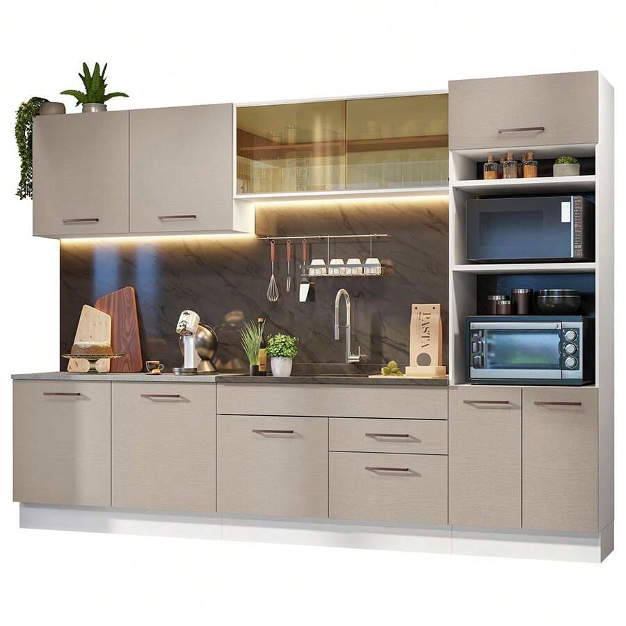 Cocina Integral Completa Modular Madesa Agata 310cm BC 01 - Multicolor - Ver 1