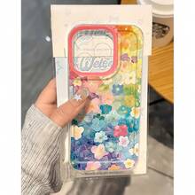 Funda de teléfono con flores coloridas artísticas  Compatible para iPhone17air 1716promax, 16 15pro 14 15PLUS 13 12Pro 11 Pro Max X XSMAX   Galaxys25ULTRA S25PLUS  s22FE  s23 s24ultra - transparente - Ver 2