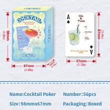 复活节鸡尾酒配方扑克牌游戏，节日必备派对游戏，54张独特的调酒游戏指南卡牌，饮酒卡牌游戏；情人节、家庭聚会、酒吧、游戏之夜派对收藏版派对桌游 - 彩色 - 查看 6