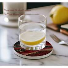 Coasters - Wine Red Golden Marble - View 2