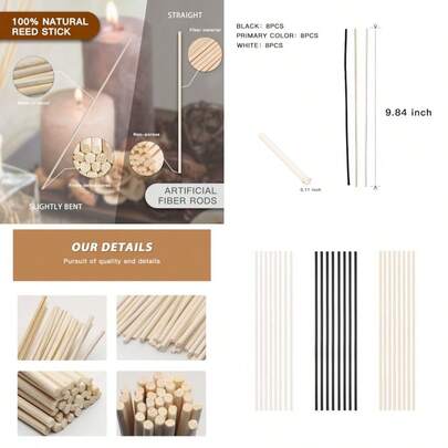 24PCS Natural Reed Diffuser Sticks - Strong Scent For Large Rooms Bathroom And Bedroom. Ideal Housewarming Gift Coffee Table Decor White+Black+True Set