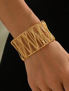 奢华夸张镂空手镯，女士款 - 幾何 - 查看 1