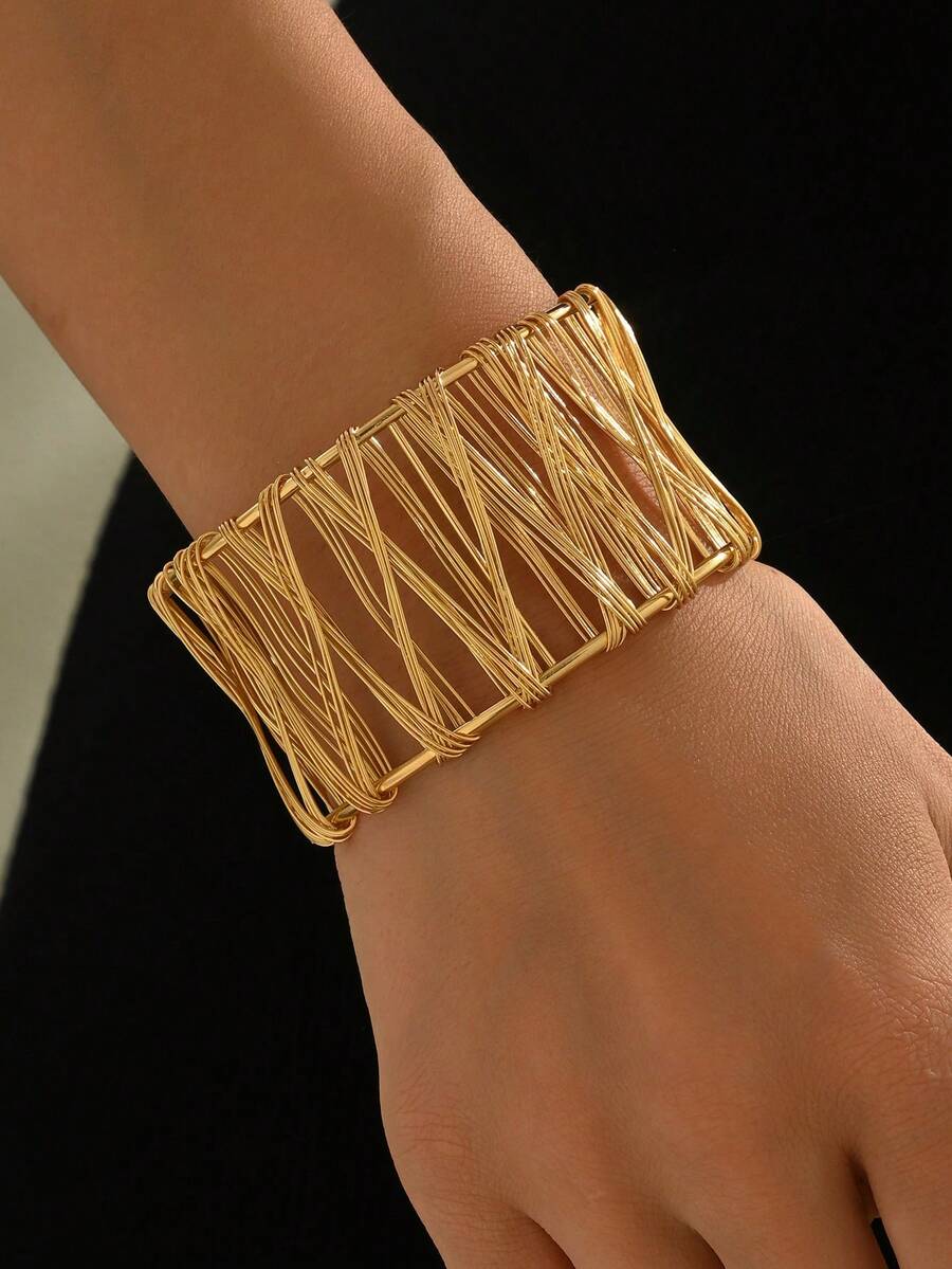 奢华夸张镂空手镯，女士款 - 幾何 - 查看 1