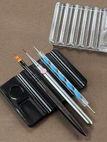 1pc Transparent Acrylic Nail Art Brush Holder Display Stand, Painting Brush Rack, Nail Brush Holder, Nail Polish Palette Rack, Nail Art Tool Storage Rack - Multicolor - View 6