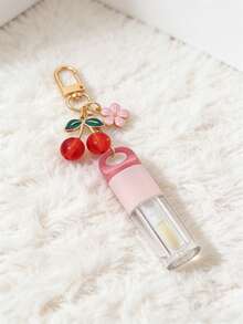 1pc Lip Glaze Bottling Bottle With Cherry Blossoms And Cherry Accessories, 1/2pcs Cherry Pendant Flower Refill Bottle, Key Chain Bottom Perfume Dispensing Tool, Ccd, Bag Pendant Mini Travel Portable Dispensing Bottle, Birthday Gift For Family And Friends, Holiday Gift,The Best Gift For Girls - Multicolor - View 2