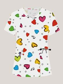 cimmuovere 休闲宽松V领短款多口袋印花工作服上衣 - 彩色 - 查看 3