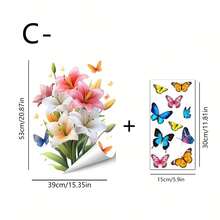 1/5pcs Window Clings, Electrostatic Adsorption Window Film,Patterns Include Butterflies And Various Flowers. Suitable For Bedroom And Home Decor. - Multicolor - View 15