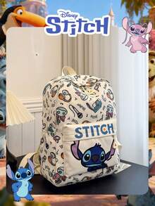 Disney 1 件官方授权 | 史迪奇图案背包，史迪奇印花大容量书包，带笔记本电脑隔层 | 休闲背包 | 运动包 | 卡通背包 | 旅行背包 | 书包，完美适用于女性/女孩/学生/青少年/毕业生，适合日常使用、郊游、旅行、购物和返校。 - 彩色 - 查看 10