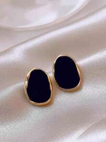 1 Pair Minimalist Asymmetrical Geometric Everyday Casual Unique Classic Retro Elegant Women Earrings - Màu Đỏ Sâu - Xem 7