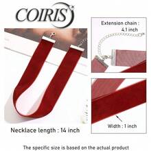 12pcs 1 Inch Width Wine  Chokers Vintage Necklace For Women With Extension (XL-1019-2) - 2.54公分-12個-有捲邊 - 查看 5