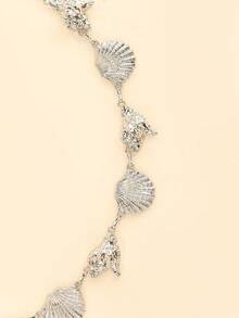Women's Silver Shell Waist Belt/Chain, Suitable For Everyday Wear - Silver Seashell - View 6