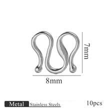 10/20 peças Fivela Conectora em S de Aço Inoxidável 304 para Artesanato DIY, Adequada para Fabricação de Colares e Pulseiras - B-Prata - Visão 12
