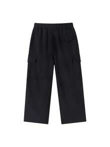 Annil Boys' Casual Cotton Cargo Pants With Large Pockets, New Spring Style, Fashionable And Breathable. - Black - View 2
