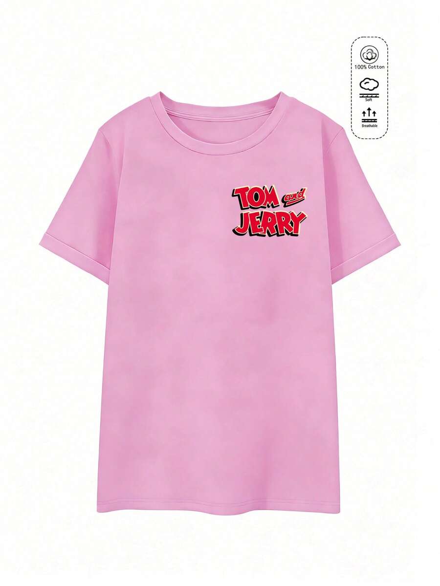 Elourie SHEIN X Tom & Jerry Sweet Rebellion Oversized T-Shirt Spring/Summer Edition Pink Casual Short Sleeve “Sweetness with a playful edge” Soft pink base paired with reversible design: Front features classic logo evoking childhood nostalgia; BackRO cases-coostal unkk-figure facter +fig.Fall as . The sweet pink base collides with playful DJ elements, creating a sweet-edgy contrast that perfectly resonates with those who adore sweet-edgy aesthetics and whimsical designs. Hip-length coverage conceals the tummyd sions the swheelion the unionalmansion. skirt for sweet-edgy allure, or wide-leg jeans for a relaxed, laid-back vibe. The loose fit flatters all body types. - 粉色 - 查看 1