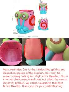 海绵宝宝蜗牛笔筒卡通桌面收纳盒 | 可爱3D打印文具收纳盒，可收纳钢笔、铅笔和剪刀 | 可爱的比基尼海滩装饰礼品，适合学生和办公爱好者 | 大容量桌面收纳盒，也适合收纳化妆品（由于手工制作和批次差异，可能出现染色或瑕疵，属正常现象）