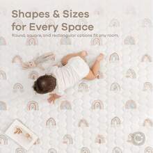 Rectangle Kids Play Mat - Large 60 x 96 inches Soft Quilted Baby Floor Mat with Non-Slip Bottom - Plush Design for Toddlers' Playtime and Relaxation - Comfortable and Durable - Rainbow,40978264 - Champán - Ver 6
