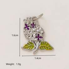 1pc Elegant Stainless Steel Flower Series Iris, Tulip, Chrysanthemum, Orchid, Cherry Blossom DIY Pendant, 18K Gold Plated, DIY Jewelry Accessory, Necklace, Bracelet, Earring, Keychain, Bag, Women Jewelry, Wallet, Charm, Small Pendant, Gift - Multicolor - View 19