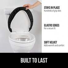 Toilet Seat Covers - 1'8" X 1'7" (Oval)+Black - View 1
