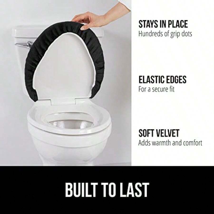 Toilet Seat Covers - 1'8" X 1'7" (Oval)+Black - View 1