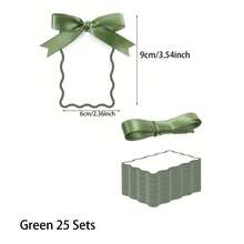 25/50 Sets Scallop Name Place Cards For Table Setting DIY Wedding Placecards With Ribbon Include 10/30/50 Name Table Cards And 10/30/50 Ribbon For Weddings Party Celebrations Supplies(Pink/Green/Black Available) - Multicolor - View 11