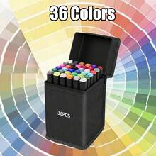 12/30/36/40/60/100/120/168 Pcs Double-Headed Oil-Based Marker Pen Set, Suitable For Art Students, Painting, Sketching, Ideal For Christmas, New Year Gifts, And Back To School Season - Multicolor - View 14