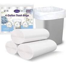 LainNeala Small Trash Bags 4 Gallon, 1000 Count Small Garbage Bag Bathroom White Mini Trash Bag Trash Can Liners Unscented Garbage Bags For Bathroom Can - A - Xem 2